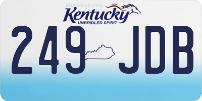 KY license plate 249JDB