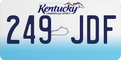 KY license plate 249JDF