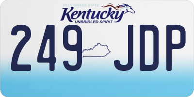 KY license plate 249JDP