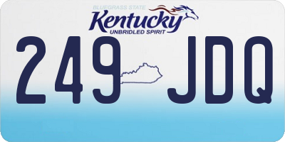 KY license plate 249JDQ