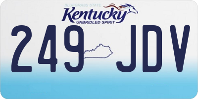 KY license plate 249JDV