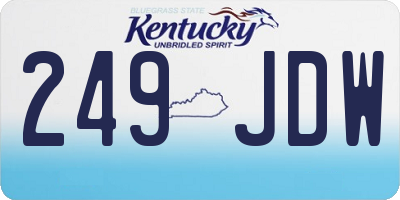 KY license plate 249JDW