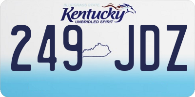 KY license plate 249JDZ