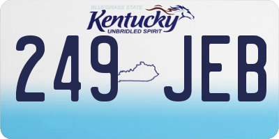 KY license plate 249JEB