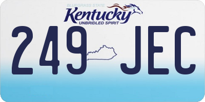 KY license plate 249JEC