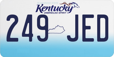 KY license plate 249JED