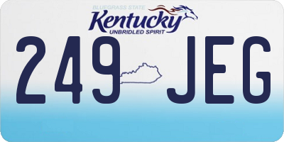 KY license plate 249JEG