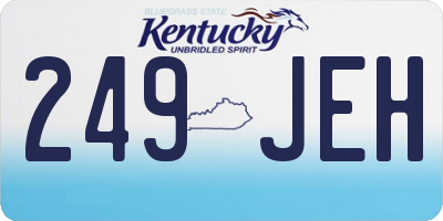KY license plate 249JEH