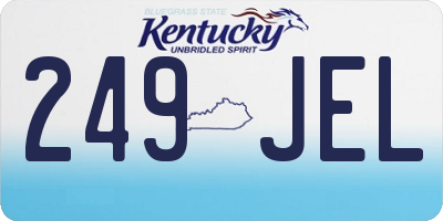 KY license plate 249JEL
