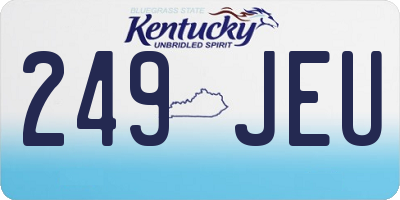 KY license plate 249JEU