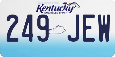 KY license plate 249JEW