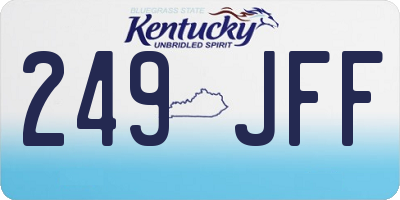 KY license plate 249JFF