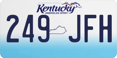 KY license plate 249JFH