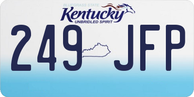 KY license plate 249JFP