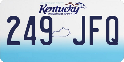 KY license plate 249JFQ