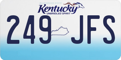 KY license plate 249JFS