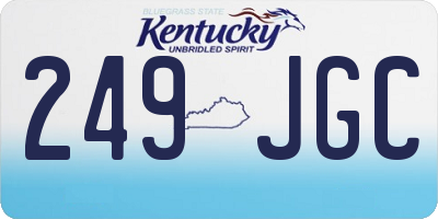 KY license plate 249JGC