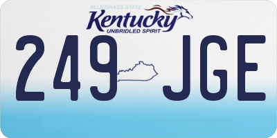 KY license plate 249JGE