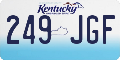 KY license plate 249JGF