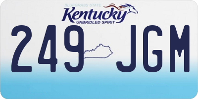 KY license plate 249JGM