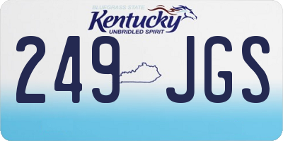 KY license plate 249JGS