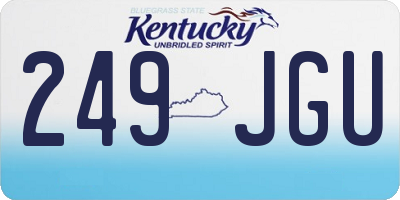 KY license plate 249JGU