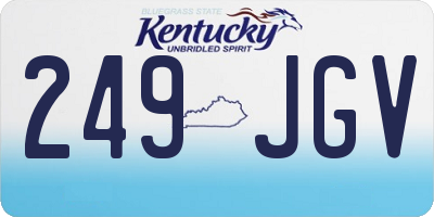 KY license plate 249JGV