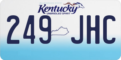 KY license plate 249JHC