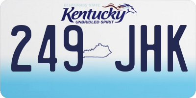 KY license plate 249JHK