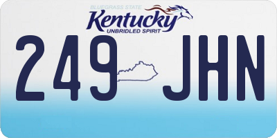 KY license plate 249JHN