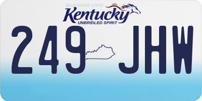 KY license plate 249JHW