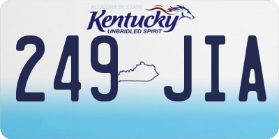 KY license plate 249JIA