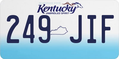 KY license plate 249JIF