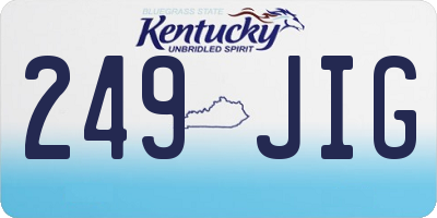 KY license plate 249JIG