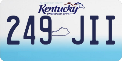 KY license plate 249JII