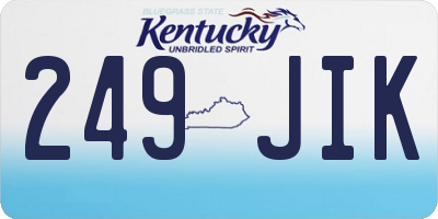 KY license plate 249JIK