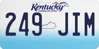 KY license plate 249JIM
