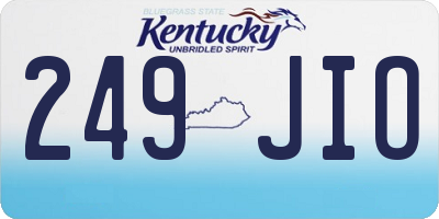 KY license plate 249JIO