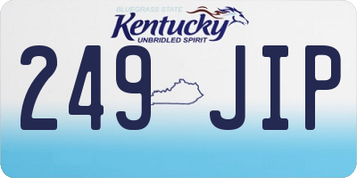 KY license plate 249JIP