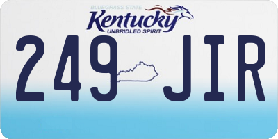 KY license plate 249JIR