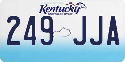 KY license plate 249JJA