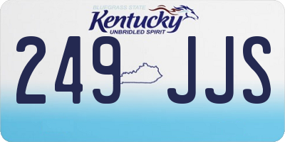 KY license plate 249JJS