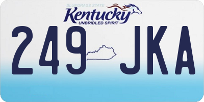 KY license plate 249JKA