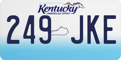 KY license plate 249JKE