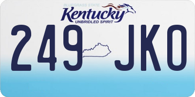 KY license plate 249JKO