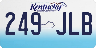 KY license plate 249JLB