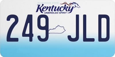 KY license plate 249JLD