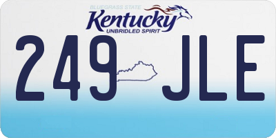 KY license plate 249JLE