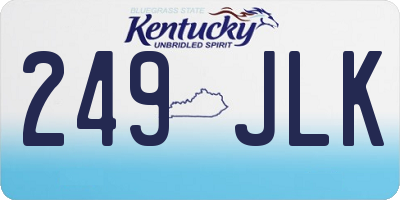 KY license plate 249JLK