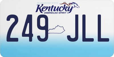 KY license plate 249JLL
